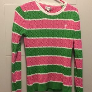 NWT Lilly Pulitzer green/pink striped sweater S